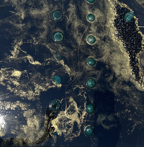 Buddha island epoxy painting